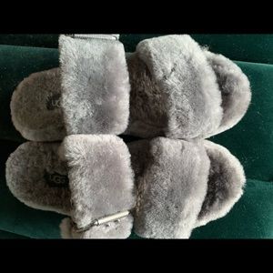 UGG Fluff Yeah - Grey With Metal Hardware - Sz 7 W